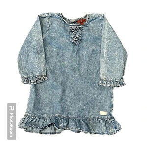 7 For All Mankind Little Girl Lightweight Stone Wash Denim Dress Size 4T